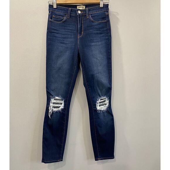 L'AGENCE Margot High Rise Skinny Thunder Destruct Jeans - Picture 2 of 7